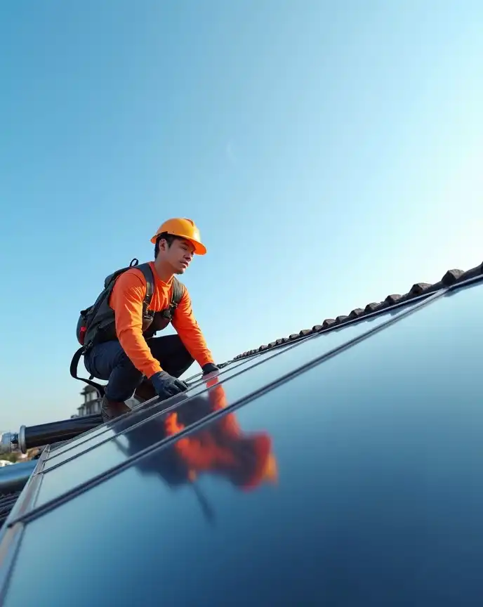 坤晟企業行三久太陽能熱水器專業安裝技術人員