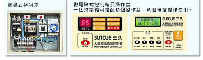 全自動電熱輔助器電機式控制箱與微電腦式控制箱操作盒
